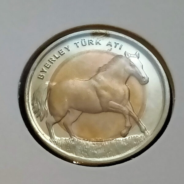 z- TC. 2014 YILI BİMETAL HAYVANLI PARALAR SERİSİ BYERLEY TÜRK ATI HATIRA 1 LİRA ÇİL