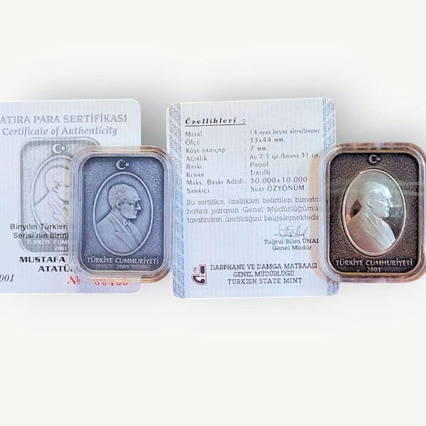 Bin yılın Türkleri Mustafa Kemal Atatürk (beyaz altin ve Gümüs SET) *SATILDI - OUT OF STOCK