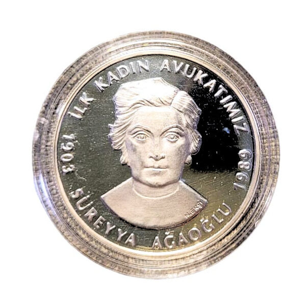 Süreyya Ağaoğlu ilk kadın avukatımız Darphane Hatıra 31.47 Gr. Gümüş *SERTIFIKALI