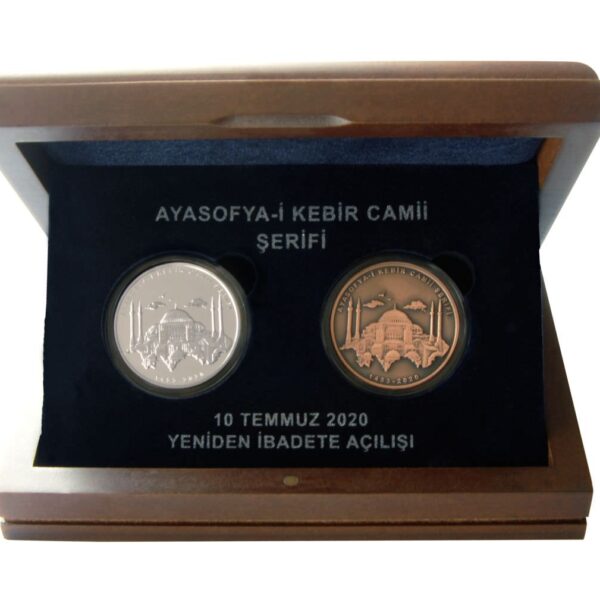 AYASOFYA`NIN ACILISI 2020 Gümüş ve Bronz Set kutusuyla SERTIFIKALI
