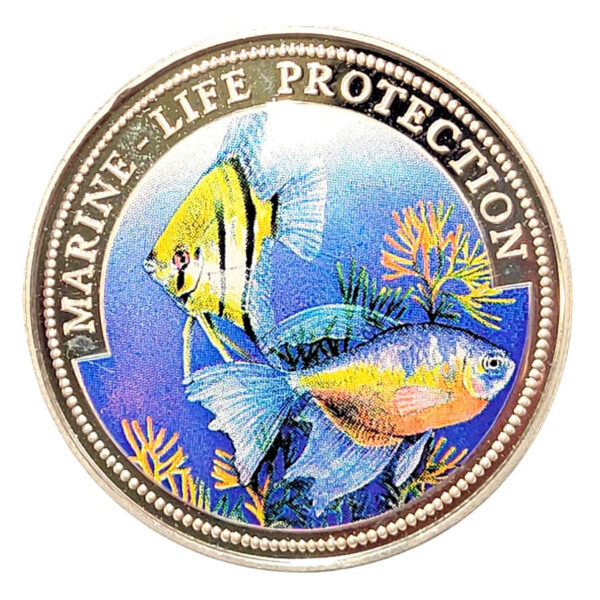 Liberia Marine Life Protection 5dollar 1996 Silver * Sertifikasız