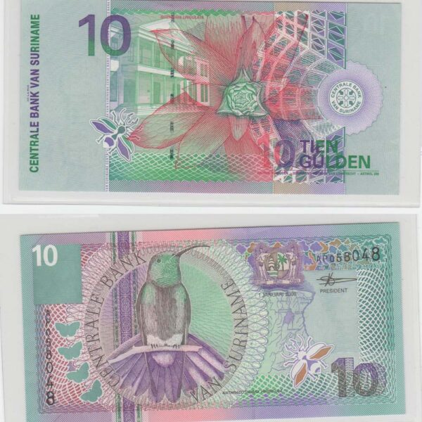 SURINAME Central Bank Muntbilijet 10 Gulden UNC *çil