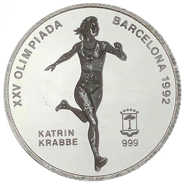 Guänea Equatorial 7000 Francs 1992 Barselona olimitatları gümüşhatıra parası sertifikasız *SATILDI - OUT OF STOCK