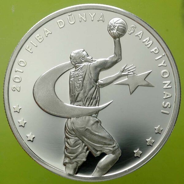 2010 FIBA Dünya DARPHANE GÜMÜŞ HATIRA PARASI Sertifikalı
