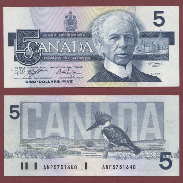 CANADA Kanada 5 Dollars 1986 Pick # 95 - UNC *SATILDI - OUT of  STOCK