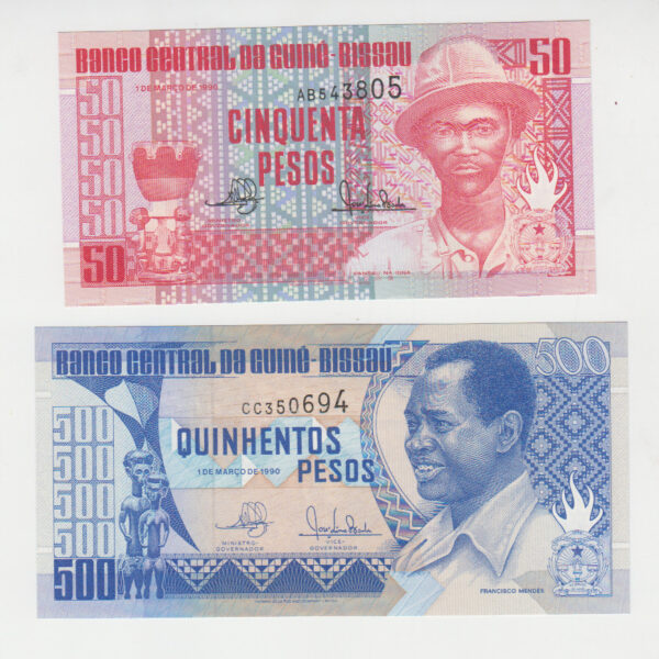 Gueneé-Bissau 50 & 500 Pesos UNC