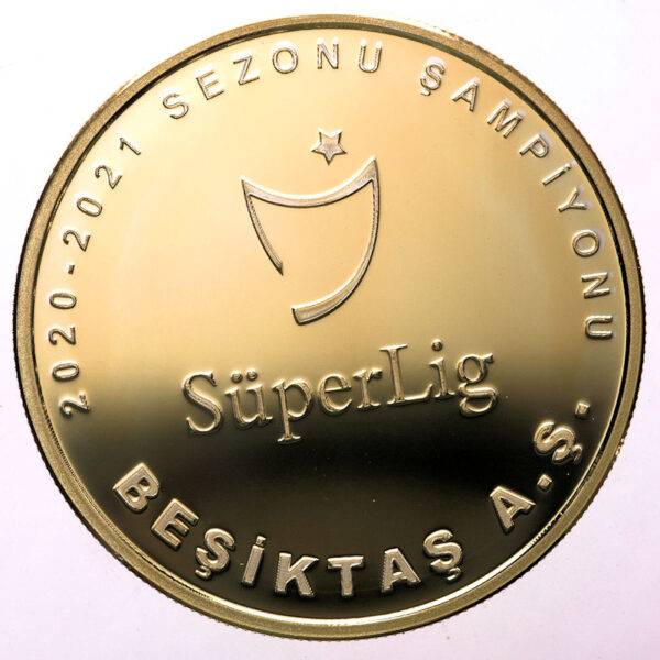BEŞİKTAŞ LIG ŞAMPIYONLUĞU ALTIN KAPLAMA HATIRA PARASI SERTIFIKALI
