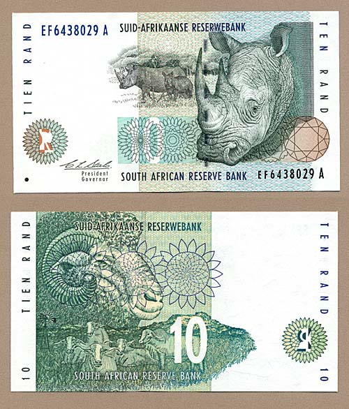SOUTH AFRICA 10 Rand (Gergedan motif) - UNC
