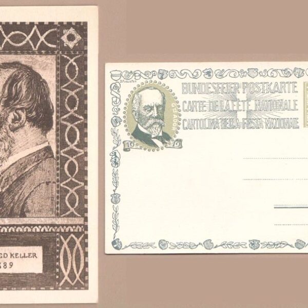 Switzerland Isviçre Gottfried Keller Bundesfeier Postakarte