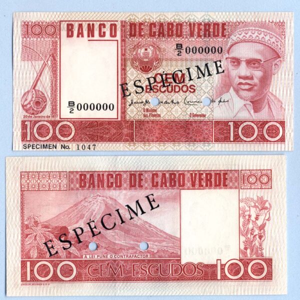 CABO VERDE 100 Escudos SPECIMEN - UNC