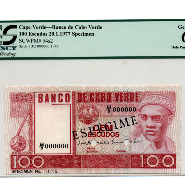 CABO VERDE 100 Escudos 197/ PCGS 65 - UNC *SPECIMEN
