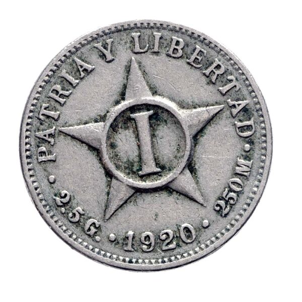 CUBA Küba 1 & 5 Centavos 1920