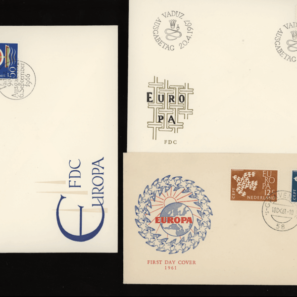 EUROPA CEPT 3 adet FDCs 1961-66-71 Liectenstein Nederlande