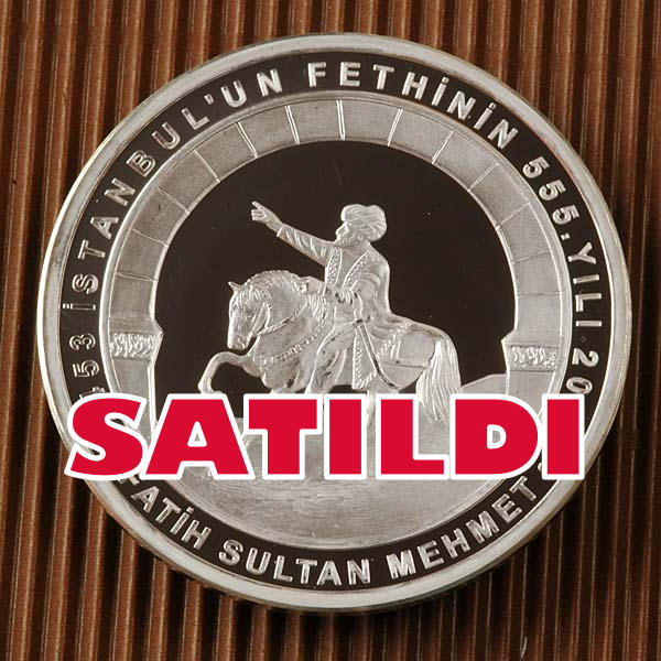 Fatih Sultan Mehmet ve Ayasofya 100 gr. Okside Gümüs Madalya Darphane Kutusunda