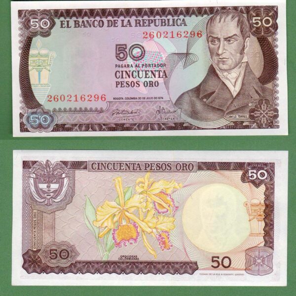 COLOMBIA 50 Pesos 1986 Pick # 425b - UNC *çil *SATILDI - OUT OF STOCK