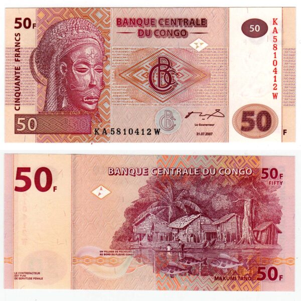 KONGO Congo 50 Francs SPECIMEN UNC - çil banknot
