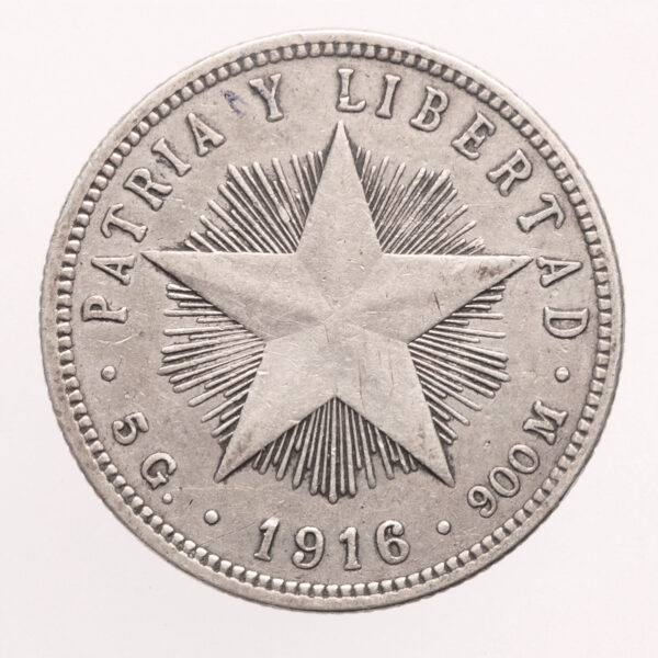 KÜBA 1916 YILI 20 CENTAVOS GÜMÜŞ ÇÇT *SATILDI - OUT OF STOCK