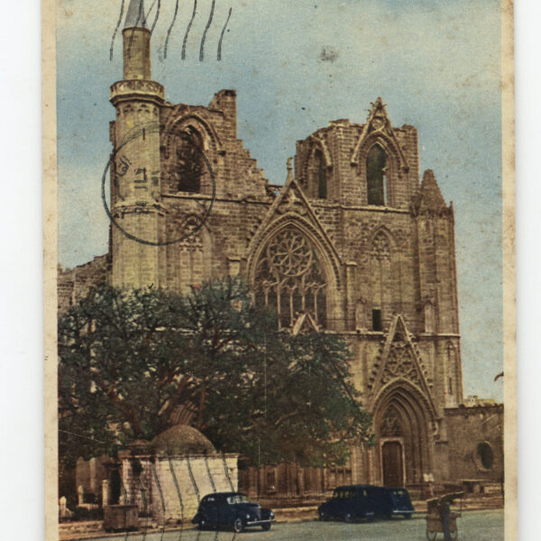 KIBRIS CYPRUS St. Nicholas Cathedral Famagusta 1955 Postcard