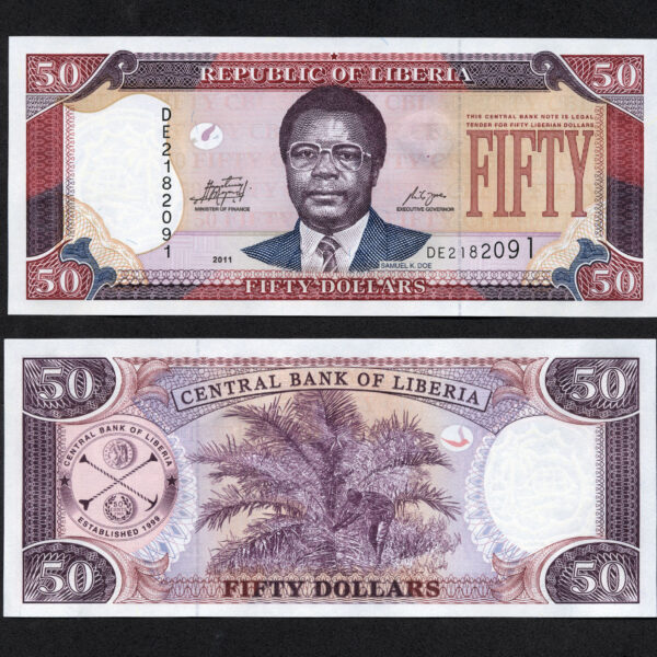 LIBRIA 50 Dollars 2011 Pick # 29f – UNC