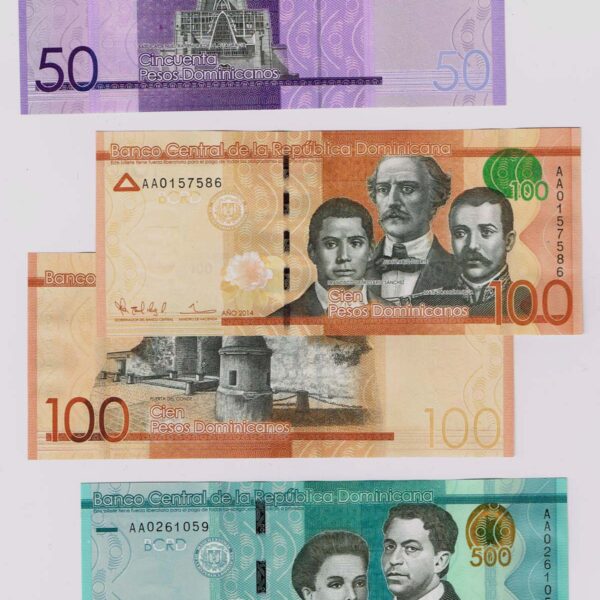 DOMINICANA 50 + 100 + 500 Pesos 2014 - UNC