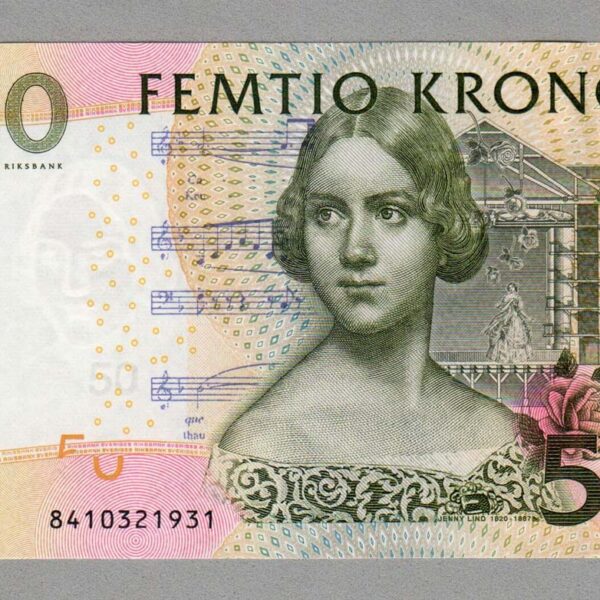 SWEDEN Isveç 50 Kroner w/strips UNC *çil