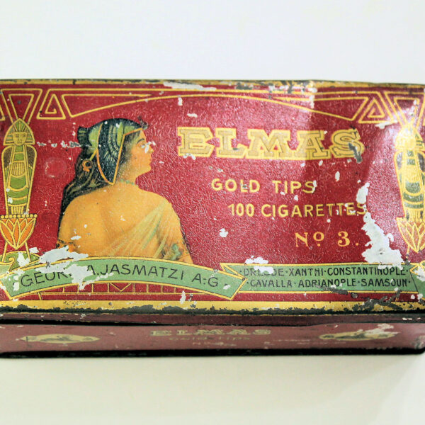 ELMAS GEORG A. JASMATZI CAVALLA SAMSOUN Tabak ORIENT Metal Tin - 14x8x5 cm.