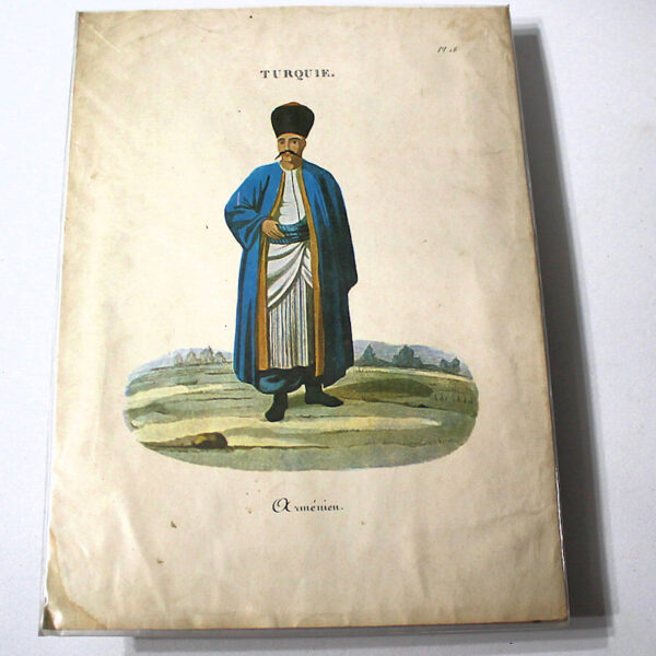 Eski bir elle renlendirilmis Gravür Ermeni kişi tasviri *an Armenian (ca. A4)