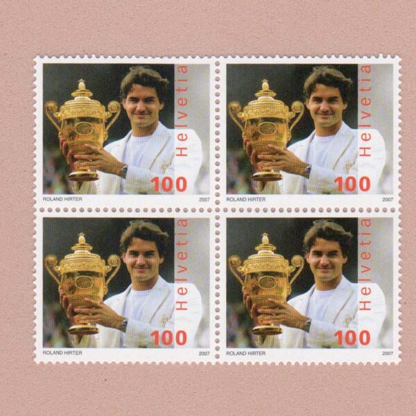 SWITZERLAND Isviçre ROGER FEDERER 2007 4xBlok MINT **MNH