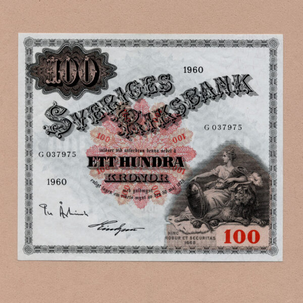 SWEDEN Isveç 100 Kroner 1960 AU/EF