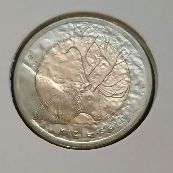 z- TC. 2012 YILI BİMETAL HAYVANLI PARALAR SERİSİ KIZILGEYİK HATIRA 1 LİRA ÇİL