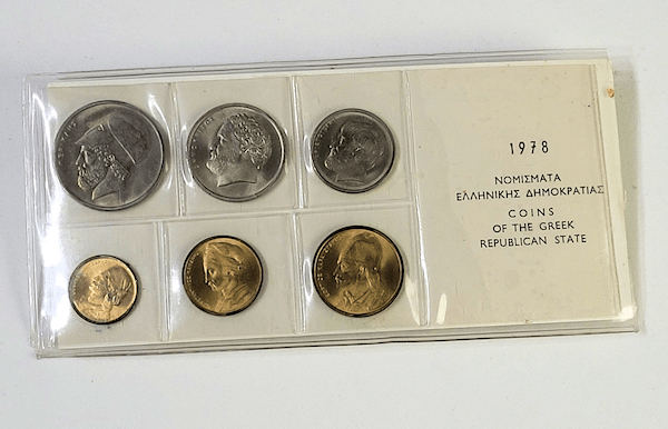 GREECE 1978 Coin Set Yunanistan madeni para serisi *çil