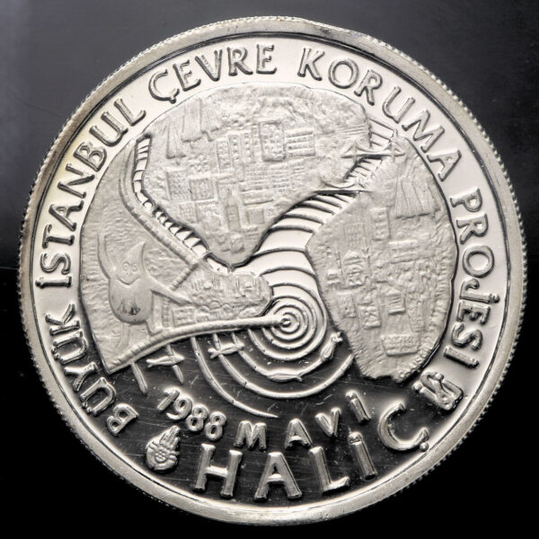 20000 Lira 1988 YILI MAVİ HALİÇ DARPHANE HATIRA GÜMÜŞ Nadir! (sertifikasiz)