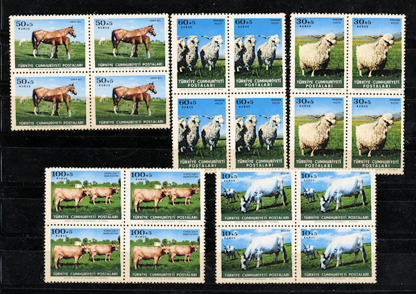 HAYVANLARI KORUMA GÜNÜ 1964 Dörtlü pullar **MNH