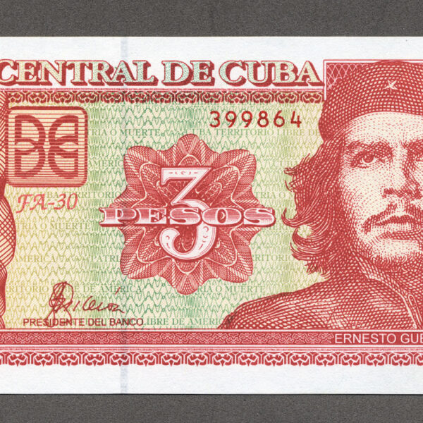 CUBA 3 Pesos 2004 Pick # 127 Che Guavera imzalı - UNC