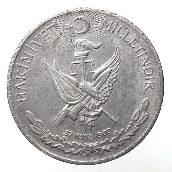 Hakimiyet Milletindir ihtilal 10 Lira 1960 Gümüş *SATILDI - OUT OF STOCK