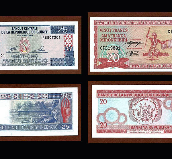 BURUNDI 2 Banknot 25 + 50 Ameranga - UNC