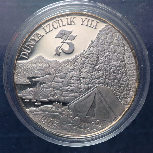 DÜNYA IZCILIK YILI 1982 DARHANE HATIRA PARASI 3000 TL. Gümüş