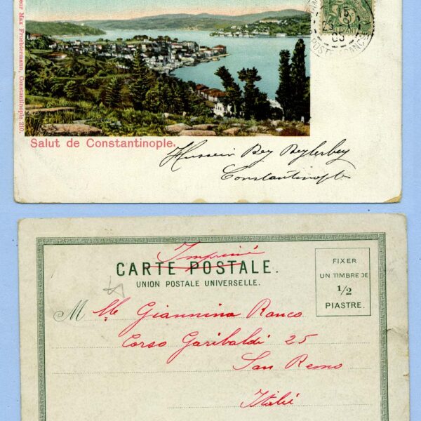 Arnavutköy Osmanli Dönemi Lithografi Kartpostal Editor Max Fruchtermann