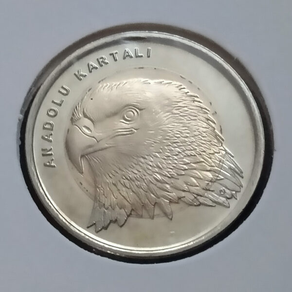 z- TC. 2014 YILI BİMETAL HAYVANLI PARALAR SERİSİ ANADOLU KARTALI HATIRA 1 LİRA ÇİL