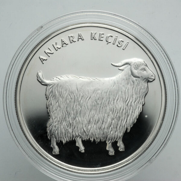 Türkiye nin hayvanları Ankara Keçisi 38.61 mm. Gümüş Sertifikalı hatıra parası