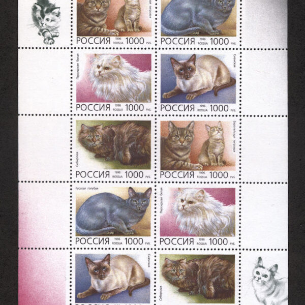RUSSIA Kediler serisi blok **MNH Mint SATILDI - OUT OF STOCK SATILDI - OUT OF STOCK SATILDI - OUT OF STOCK