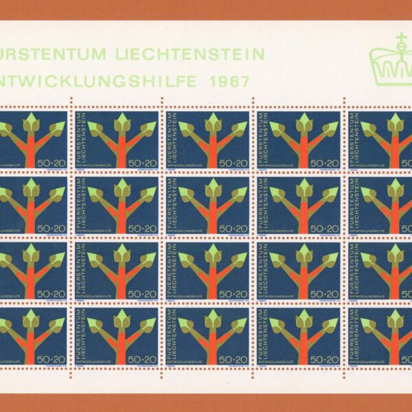LIECHTENSTEIN Entwicklungshilfe 1967 Block **MNH