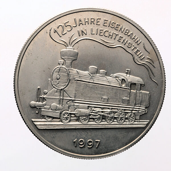 LIECHTENSTEIN 5 Euro Lokomotive Motiv 1997 *SATILDI - OUT OF STOCK