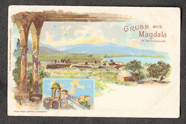 Gruss aus Magdala Nazareth Jerusalem 1900`s Litho Postacard