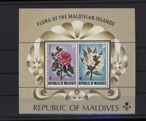 MALDIVES Flora Block Mint **MNH SATILDI - OUT OF STOCK SATILDI - OUT OF STOCK SATILDI - OUT OF STOCK