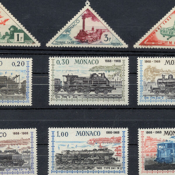 MONACO Trains Trenler temalı Mint **MNH SATILDI - OUT OF STOCK SATILDI - OUT OF STOCK SATILDI - OUT OF STOCK