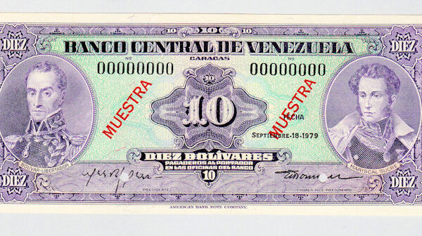 VENEZUELA 10 Bolivares 1979 SPECIMEN Pick #° 51s4 UNC *çil