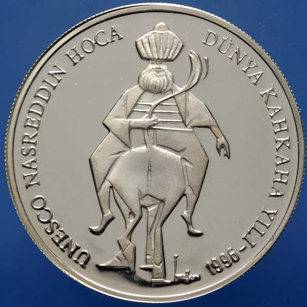 Nasrettin Hoca 1996 Sertifikalı Darphane 31.1 Gr. Gümüş Hatıra Parası
