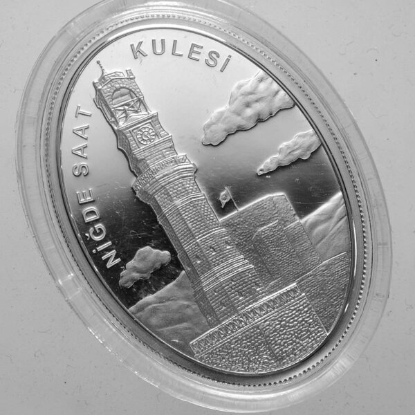 Saat Kulesi NIGDE Clock Tower Silver 10 Lira 2021 *çil (Sertifikalı)