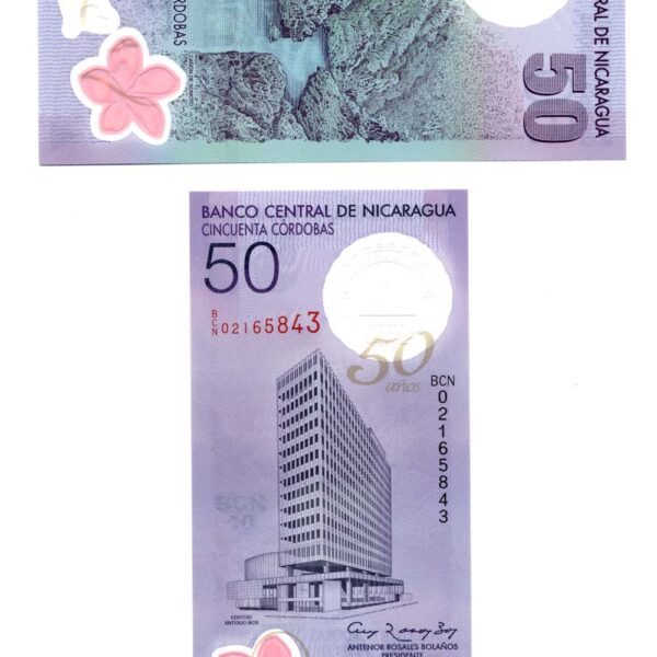 NICARAGUA 50 Cordobas *Unesco UNC çil banknot